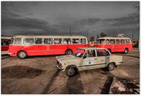 Poszterek 200x135 Nagy Fiat és busz Jelcz