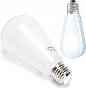Izzó E27 ST64 Led 12W Filament hideg fehér Tejüveg