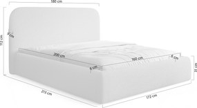 Rasel kárpitozott ágy 160x200 ágyneműtartóval - bézs buklé Quelle 03