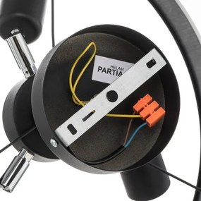 Csillár rúdon HELEN 3xE27/15W/230V fekete/fényes króm