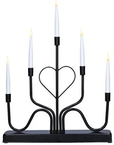 Solight LED fém gyertyatartó, 5x LED, 40 cm, 2x AA