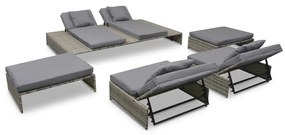 15 részes szürke kültéri polyrattan pihenőszett