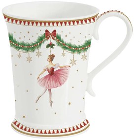 Karácsonyi porcelán bögre ballerina díszdobozban Magie de Noel