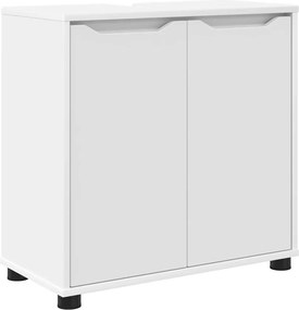 vidaXL Fürdőszoba mosdószekrény ajtóval Fehér 60 x 30 x 60 cm Faanyag