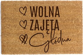 Lábtörlő Ajtó Alá 40 x 60cm Szabad, elfoglalt, éhes kókusz