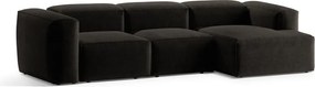 Fekete sarokkanapé (jobb oldali-heverő résszel) Bergamo – Cosmopolitan Design