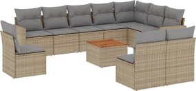 vidaXL 11részes vegyes bézs polyrattan kerti ülőgarnitúra párnákkal