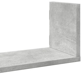 3 db betonszürke szerelt fa fali polc 58 x 18 x 18 cm