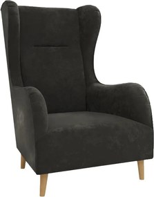 Sötétszürke bársony füles fotel Carole – Ropez