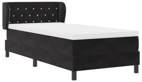 Boxspring Ágy Matracokkal Fekete 90x190 cm Bársonyos