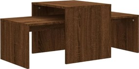 vidaXL barna tölgyszínű szerelt fa dohányzóasztalszett 100x48x40 cm