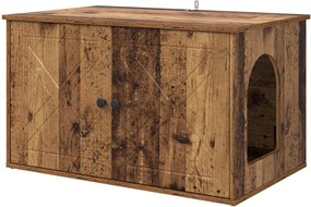 vidaXL Macska Ház Öreg fa 85 x 55 x 50 cm Faanyag