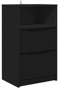 vidaXL Éjjeli asztal fiókkal Fekete 40 x 30 x 467 cm Faanyag