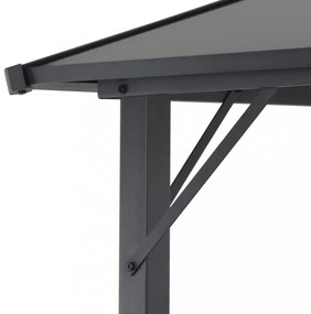 fekete pavilon alumínium tetővel 4 x 3 x 2,6 m