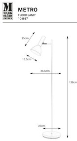 Markslöjd 108687 - Állólámpa METRO 1xE27/40W/230V fehér