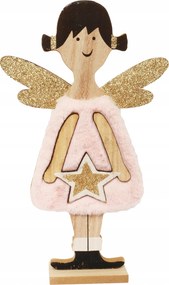 Fa angyal szőrmével Mérete: 30X19 cm