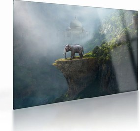 Kép - Az elefánt a Taj Mahal tetején (üvegen) (70x50 cm)