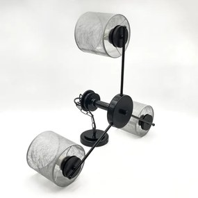 Láncra akasztható ROSA csillár 3xE27/60W/230V, fekete/szürke