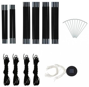kék rendezvénysátor LED-del és 4 oldalfallal 3,6 x 3,6 x 2,3 m