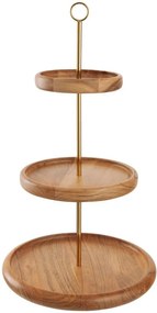 WALNUT diófa emeletes kínáló, 47,5 cm magas