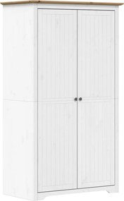 vidaXL BODO fehér és barna tömör fenyőfa ruhásszekrény 99x53,5x173 cm