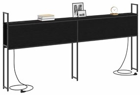 Tárolós Fejtámla Töltő Állomással Musta tammi 180 cm Faanyag