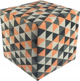 Négyzet alakú puff mercure narancssárga háromszögek