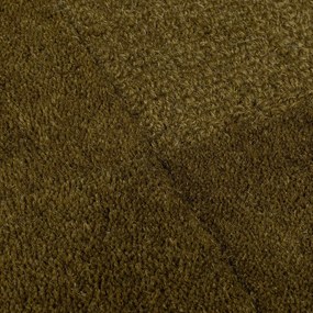 Khaki kézi szövésű gyapjú futószőnyeg 60x230 cm Checkerboard – Flair Rugs