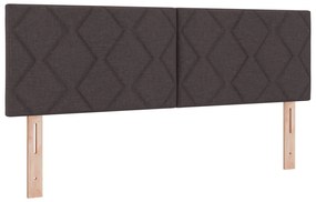 Box Spring Ágy Matracával &amp; LED Sötétbarna 160x200 cm Szövet