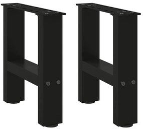 2 db fekete acél dohányzóasztal láb 30 x (30-31) cm