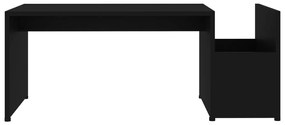 Fekete szerelt fa dohányzóasztal 90 x 45 x 35 cm