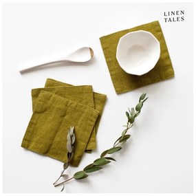 Khaki textil poháralátét szett 4 db-os – Linen Tales