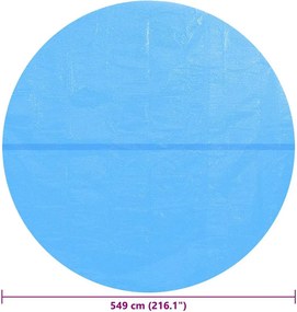 Kerek medence borító 549 cm PE kék