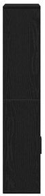 Könyvespolc fekete tölgy 60x24x120 cm gépesített fa