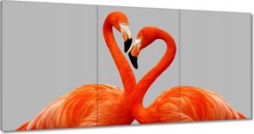 Vászonkép 180x90 Szerelmes flamingók