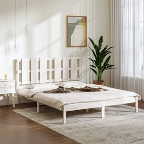 Fehér tömör fa ágykeret 150 x 200 cm (5FT King Size)