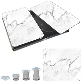 Edzett üveg tűzhely fedőlap szett 2 db-os 30x52 cm Marble – Wenko
