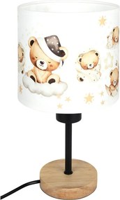 BRILAGI - Asztali lámpa BOBO WOOD 1xE27/25W/230V tölgy/fekete/fehér/macis
