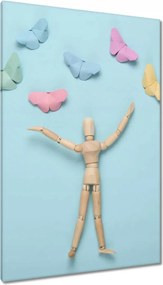 Vászonkép 80x120 Papír pillangó baba