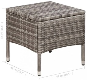 szürke polyrattan kültéri szék zsámollyal és párnákkal