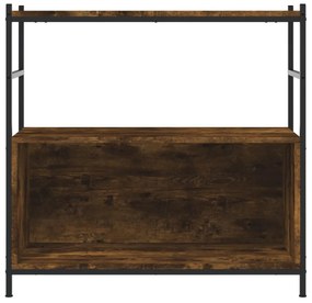 füstös tölgy szerelt fa és vas könyvespolc 80 x 30 x 78,5 cm