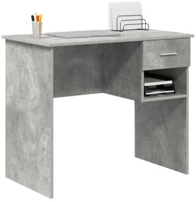 íróasztal tárolóval beton szürke 90x49.5x75 cm Mérnöki fa