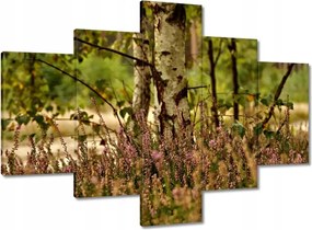 Vászonkép 100x70 Nyírfa a hangák között Erdő