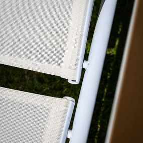 Kerti nyugágy, fehér acél/tölgy, BONTO