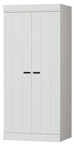 Fehér borovi fenyő ruhásszekrény 77x175 cm Connect – WOOOD
