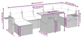 8 részes bézs polyrattan kerti ülőgarnitúra párnával