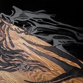 Fali dekoráció 48x58 cm ló fa/fém