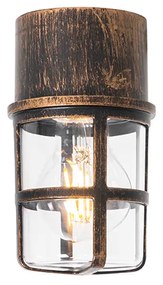 Mennyezeti és fali lámpa antik arany IP54 - Kiki