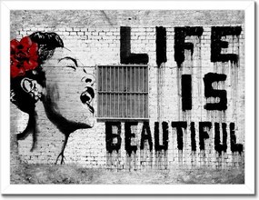 Poszterek keretben 40x30 Banksy Life is Beautiful