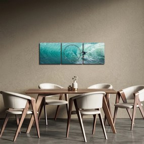 Szörfözés képe (órával) (90x30 cm)